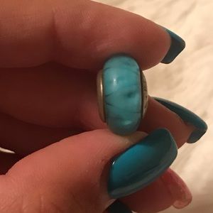 Pandora Charm aqua blue glass